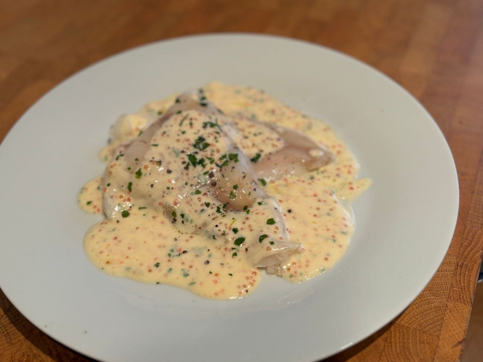 Sanefjord sås på torsk